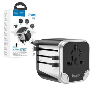 Hoco AC5 Dual USB A Port Charging Universal Travel Plug Adapter